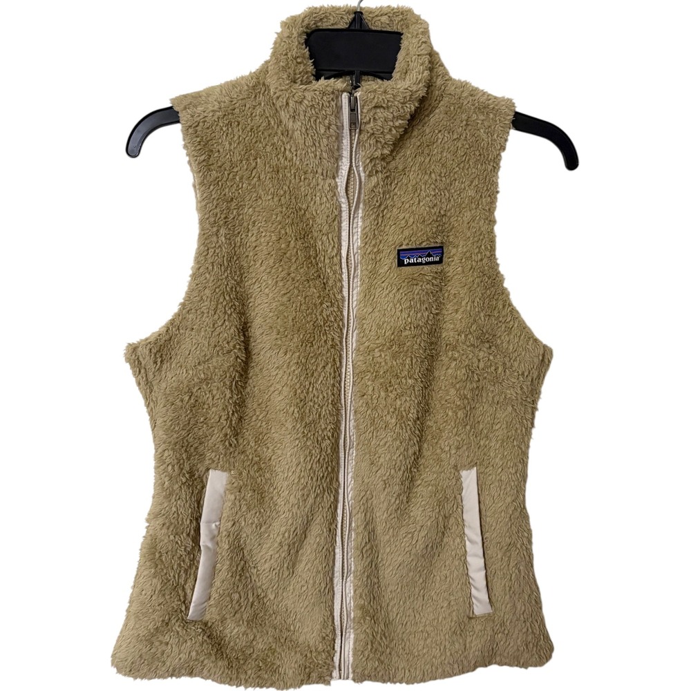 Patagonia Womens S Los Gatos Vest Tan Beige Fleece Full Zip Granola Gorpcore